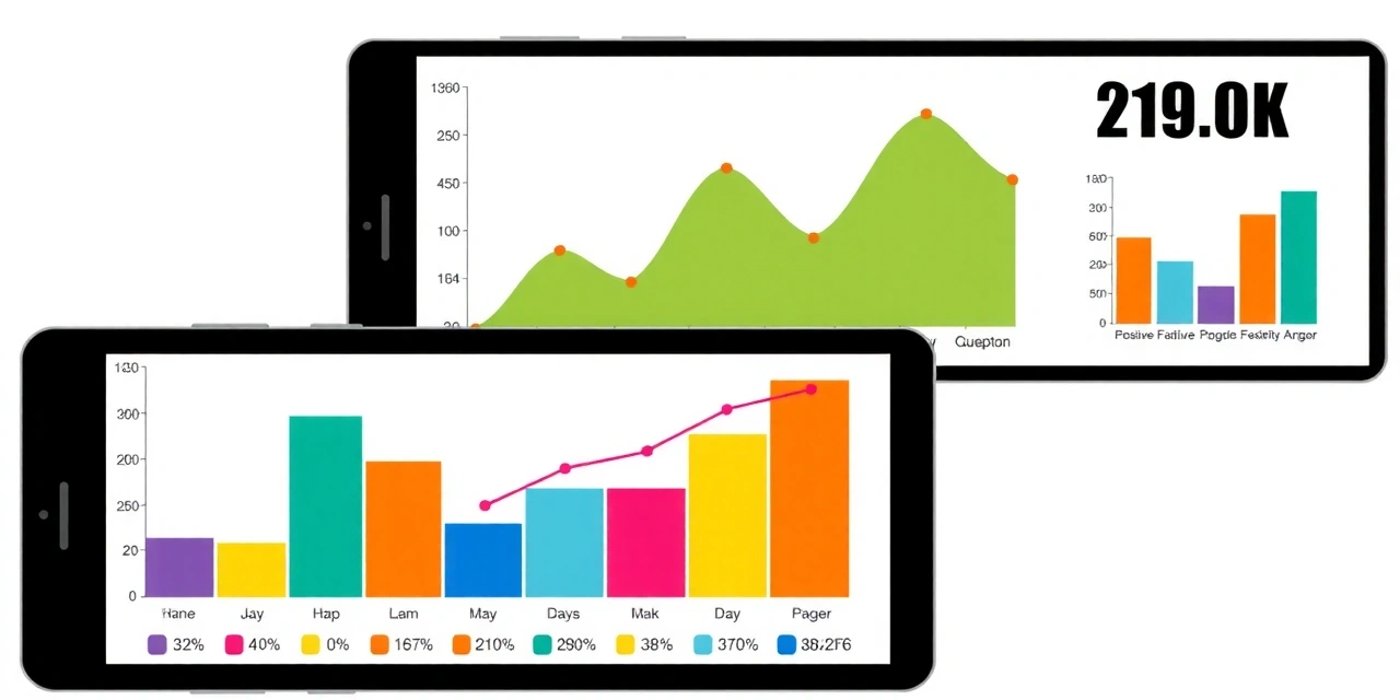 Wykresy i statystyki pokazujące pozytywne trendy w zdrowiu i odżywianiu, kolorowe grafy na tablecie
